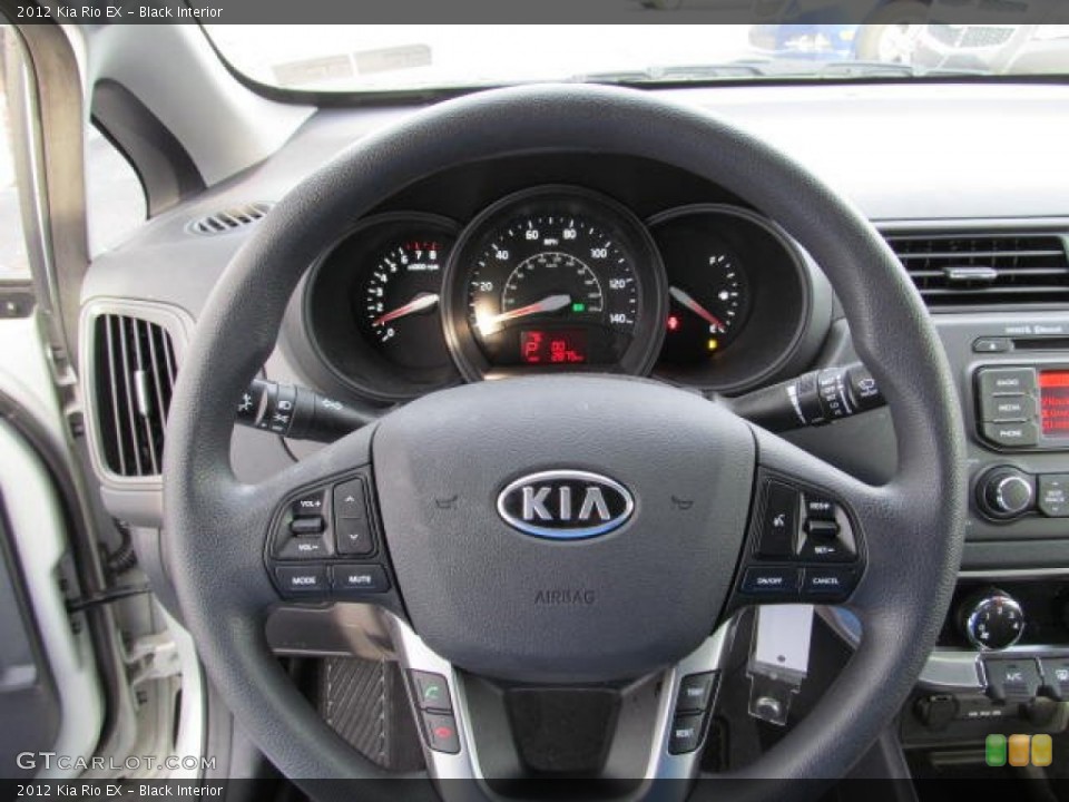 Black Interior Steering Wheel for the 2012 Kia Rio EX #74176951
