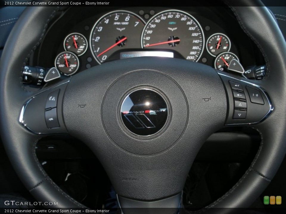 Ebony Interior Steering Wheel for the 2012 Chevrolet Corvette Grand Sport Coupe #74182033