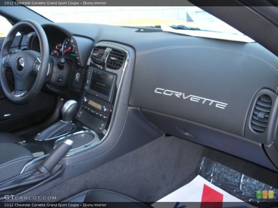 Ebony Interior Dashboard for the 2012 Chevrolet Corvette Grand Sport Coupe #74182108