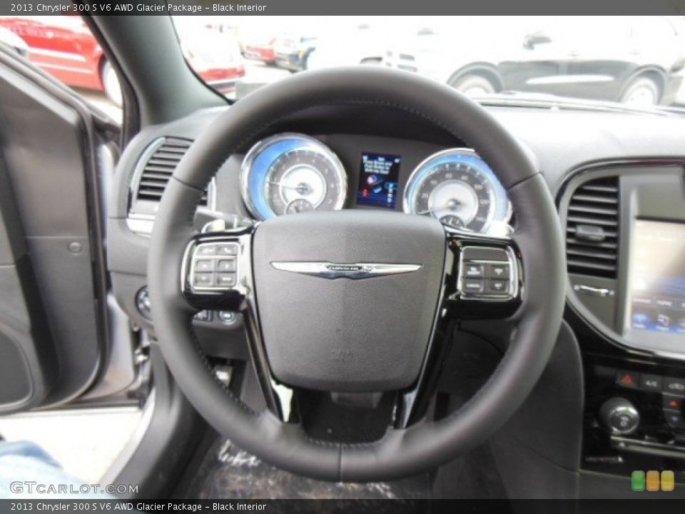 Black Interior Steering Wheel for the 2013 Chrysler 300 S V6 AWD Glacier Package #74203144