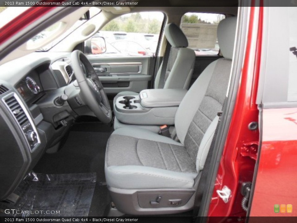 Black/Diesel Gray Interior Photo for the 2013 Ram 1500 Outdoorsman Quad Cab 4x4 #74205463