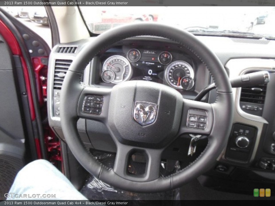 Black/Diesel Gray Interior Steering Wheel for the 2013 Ram 1500 Outdoorsman Quad Cab 4x4 #74205578