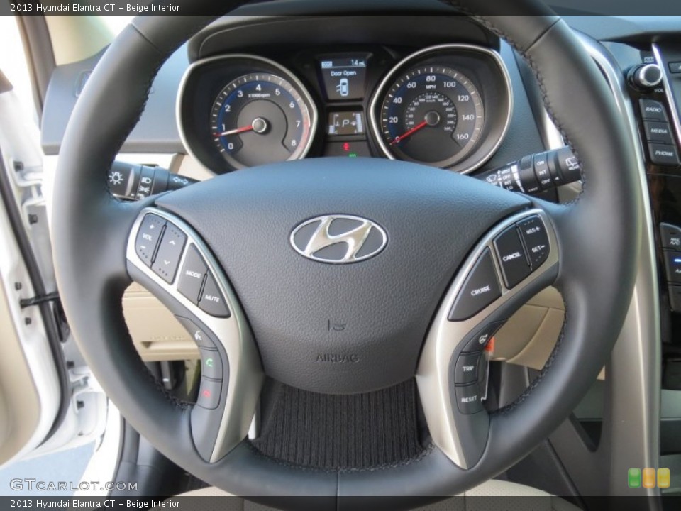 Beige Interior Steering Wheel for the 2013 Hyundai Elantra GT #74206339