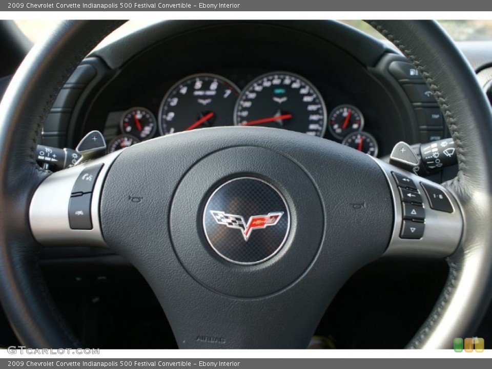 Ebony Interior Controls for the 2009 Chevrolet Corvette Indianapolis 500 Festival Convertible #74224817