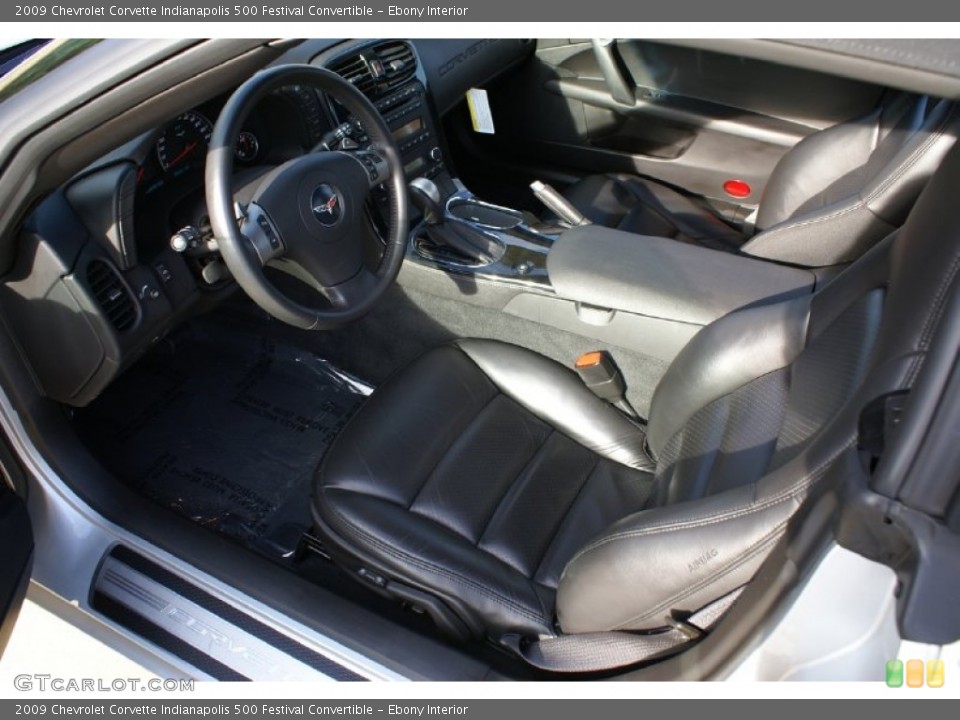 Ebony Interior Front Seat for the 2009 Chevrolet Corvette Indianapolis 500 Festival Convertible #74224851