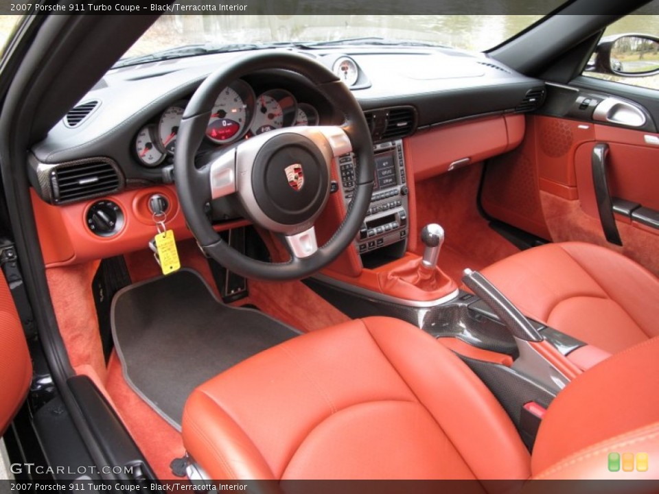 Black/Terracotta Interior Prime Interior for the 2007 Porsche 911 Turbo Coupe #74226209