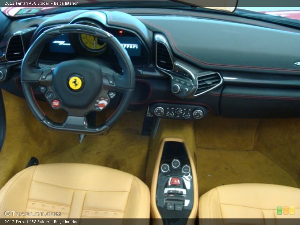 Beige Interior Dashboard for the 2012 Ferrari 458 Spider #74234219