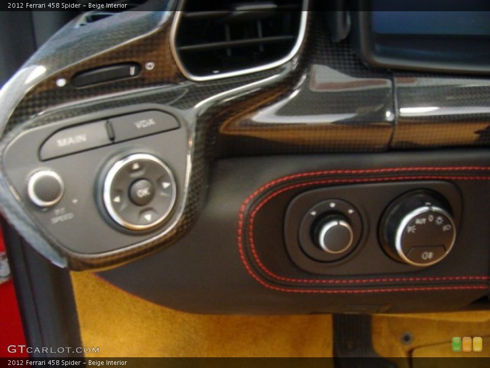 Beige Interior Controls for the 2012 Ferrari 458 Spider #74234231