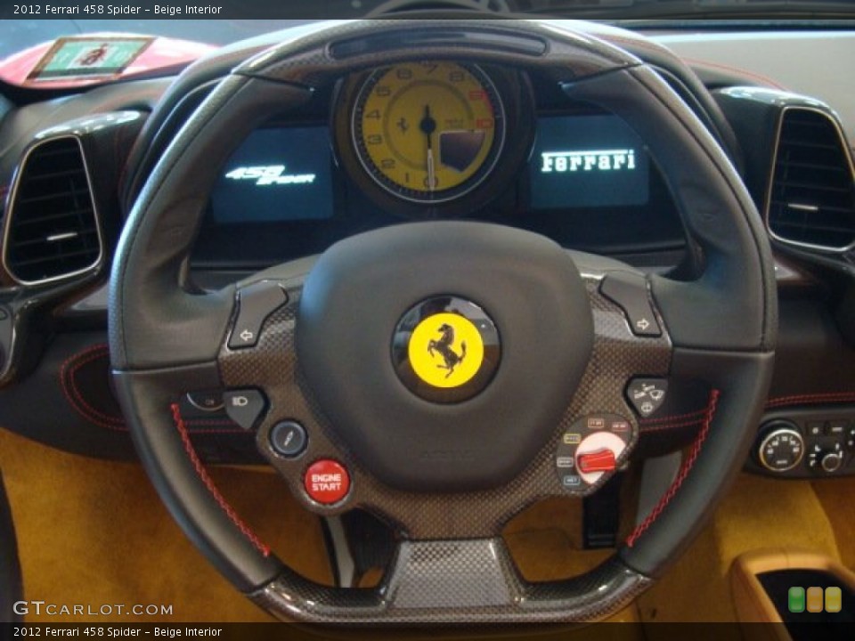 Beige Interior Steering Wheel for the 2012 Ferrari 458 Spider #74234252