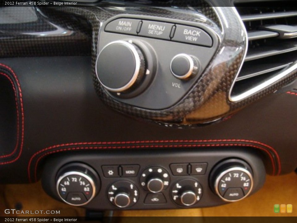 Beige Interior Controls for the 2012 Ferrari 458 Spider #74234353