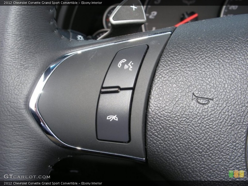 Ebony Interior Controls for the 2012 Chevrolet Corvette Grand Sport Convertible #74235059