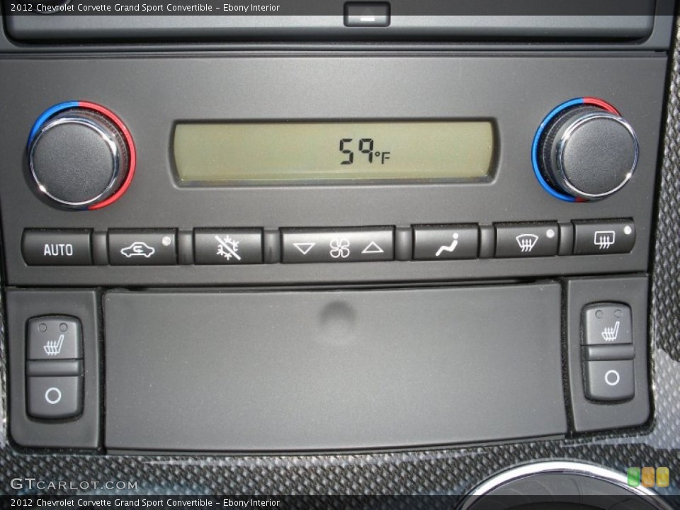 Ebony Interior Controls for the 2012 Chevrolet Corvette Grand Sport Convertible #74235168