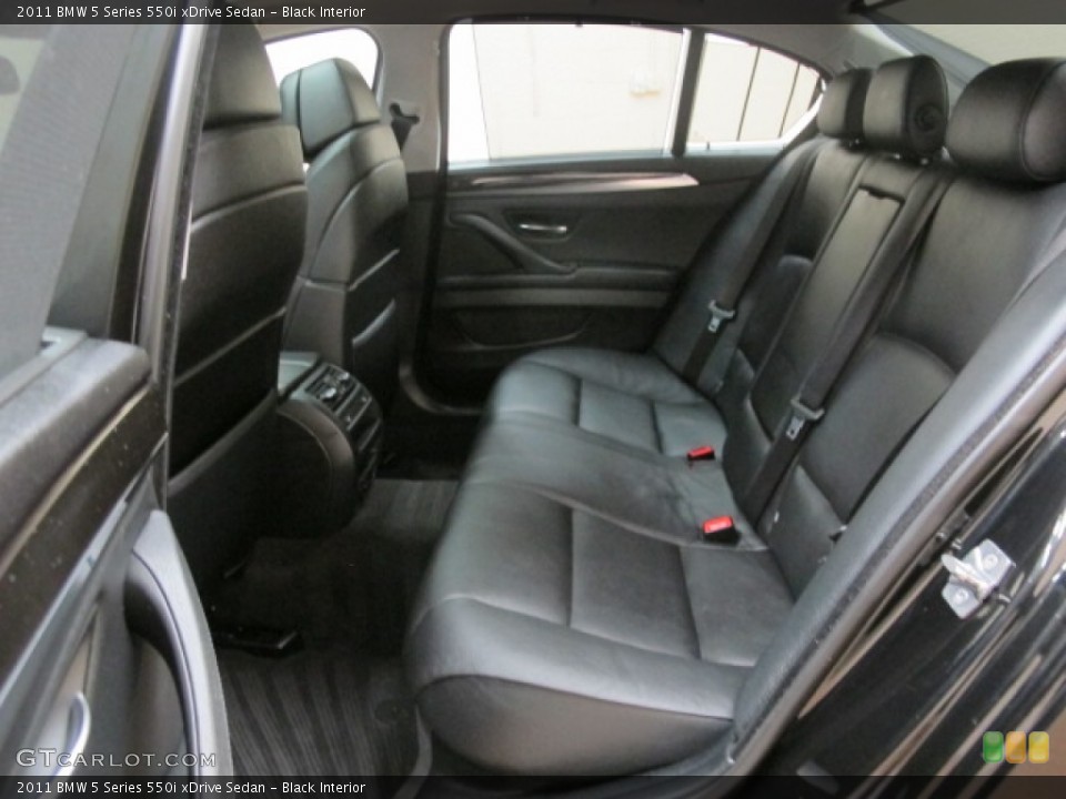 Black Interior Rear Seat for the 2011 BMW 5 Series 550i xDrive Sedan #74242328