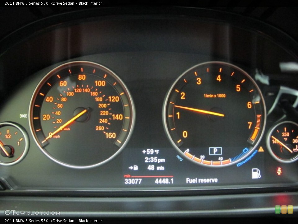 Black Interior Gauges for the 2011 BMW 5 Series 550i xDrive Sedan #74242493