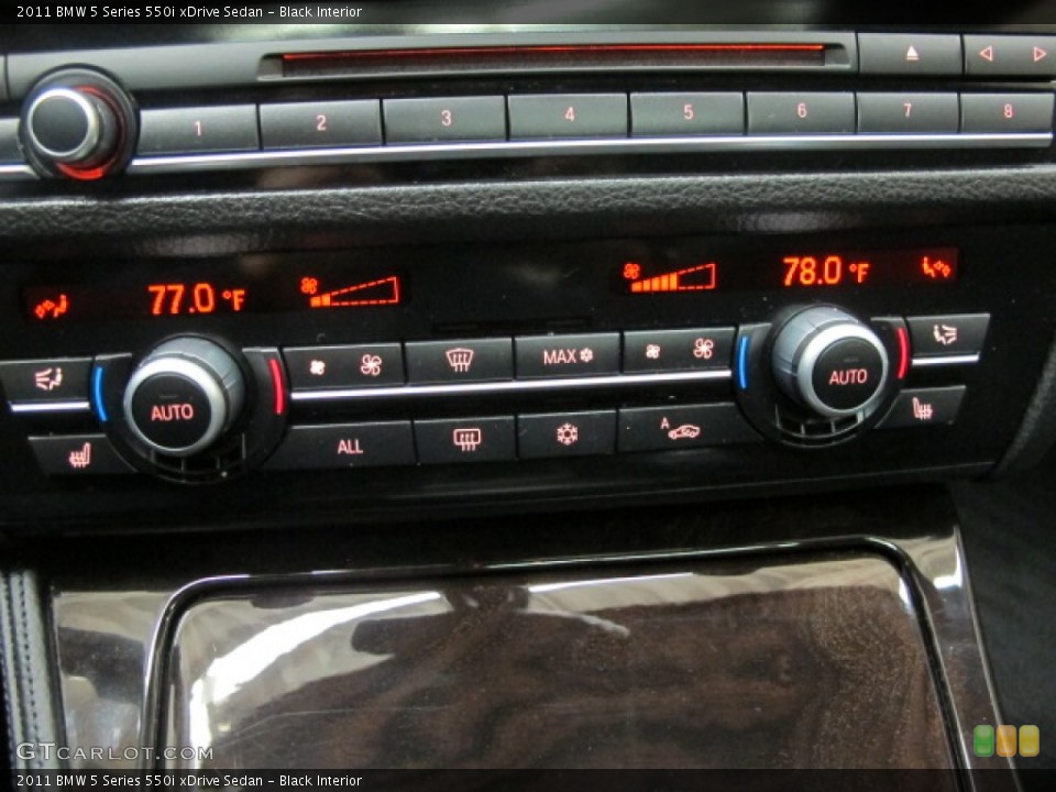 Black Interior Controls for the 2011 BMW 5 Series 550i xDrive Sedan #74242546