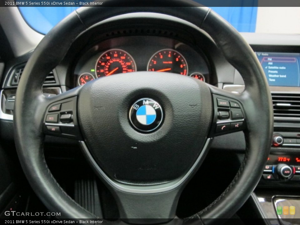 Black Interior Steering Wheel for the 2011 BMW 5 Series 550i xDrive Sedan #74242657