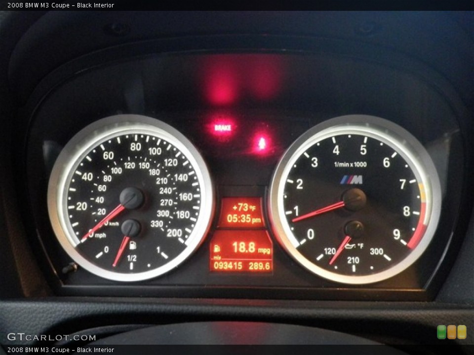 Black Interior Gauges for the 2008 BMW M3 Coupe #74244110