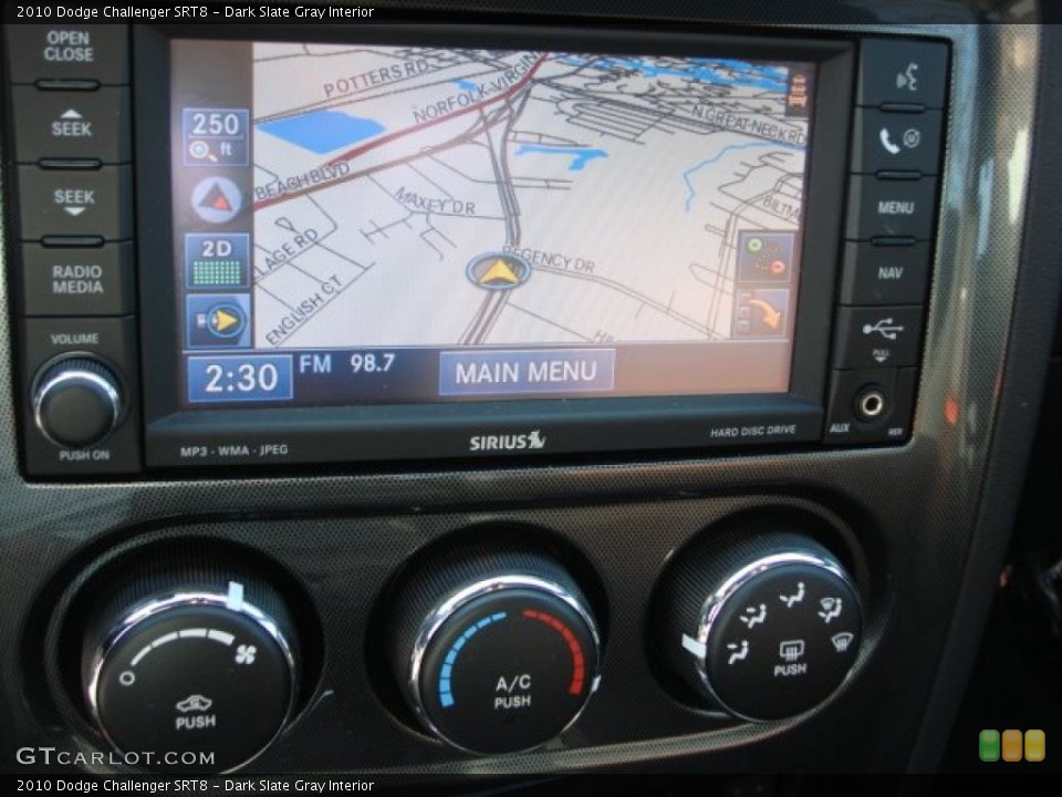 Dark Slate Gray Interior Navigation for the 2010 Dodge Challenger SRT8 #74246309