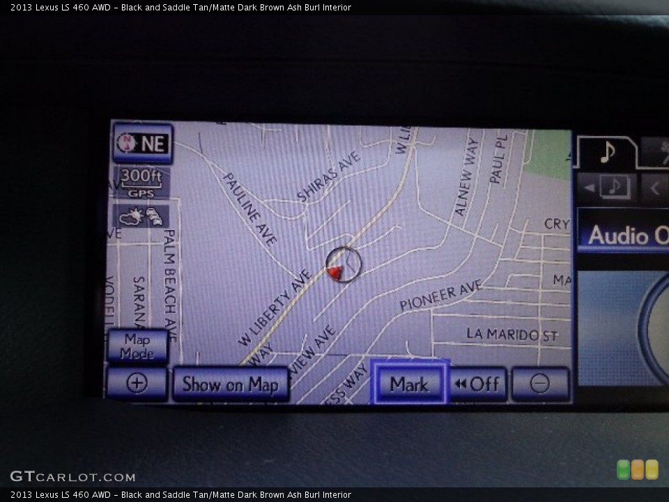 Black and Saddle Tan/Matte Dark Brown Ash Burl Interior Navigation for the 2013 Lexus LS 460 AWD #74247866