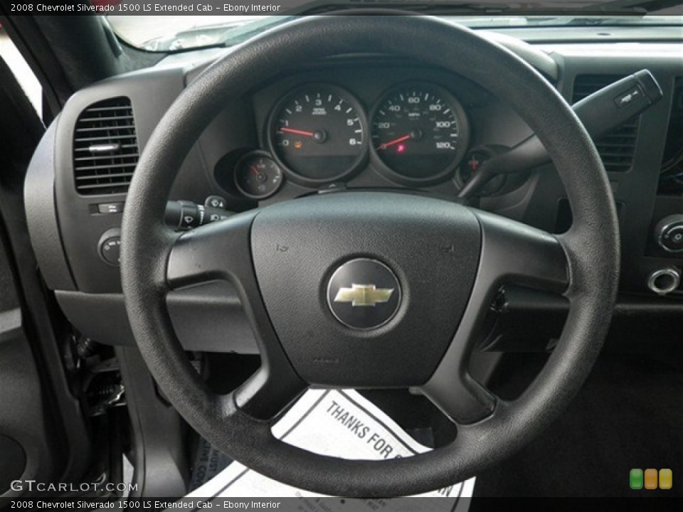 Ebony Interior Steering Wheel for the 2008 Chevrolet Silverado 1500 LS Extended Cab #74248977