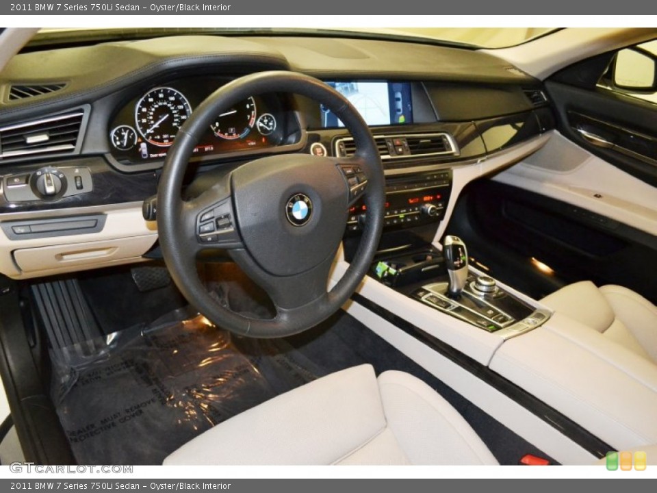 Oyster/Black Interior Prime Interior for the 2011 BMW 7 Series 750Li Sedan #74251336