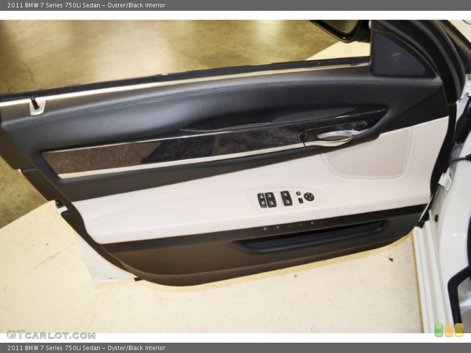 Oyster/Black Interior Door Panel for the 2011 BMW 7 Series 750Li Sedan #74251401