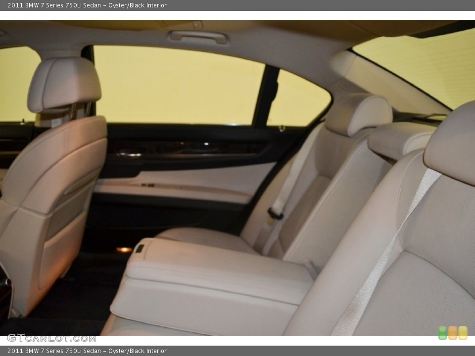 Oyster/Black Interior Rear Seat for the 2011 BMW 7 Series 750Li Sedan #74251429