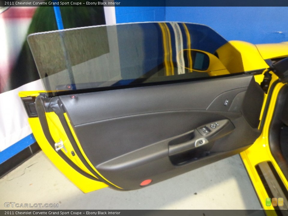 Ebony Black Interior Door Panel for the 2011 Chevrolet Corvette Grand Sport Coupe #74254378