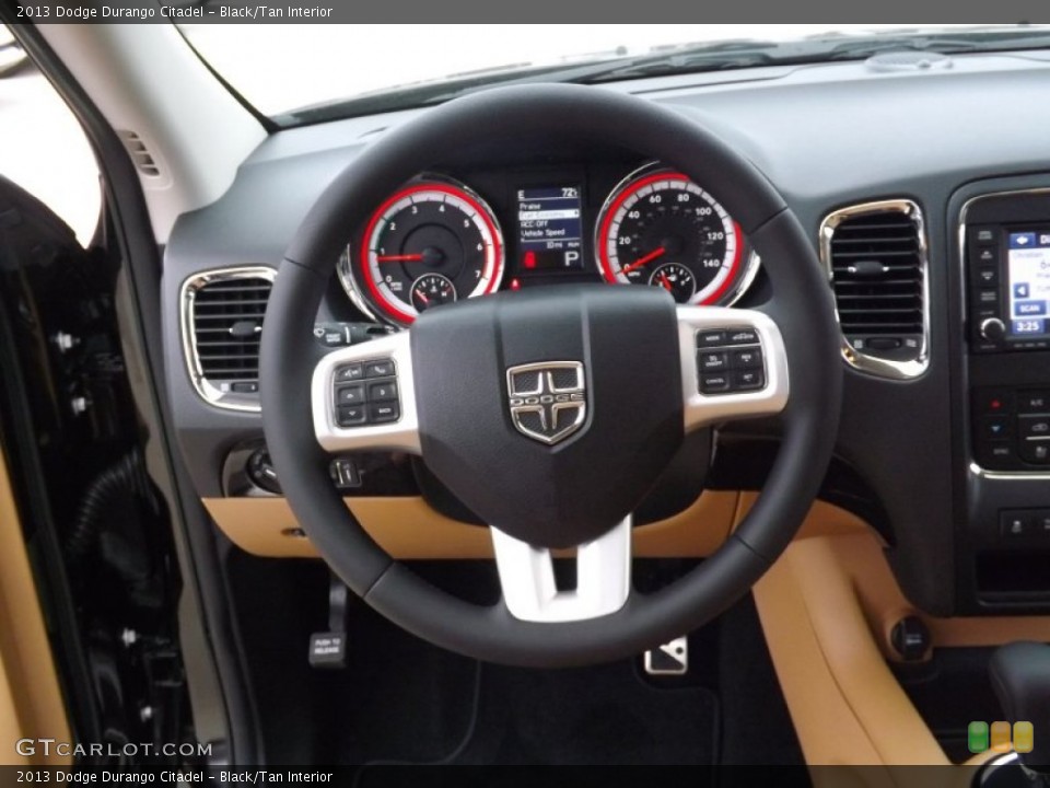 Black/Tan Interior Steering Wheel for the 2013 Dodge Durango Citadel #74264344