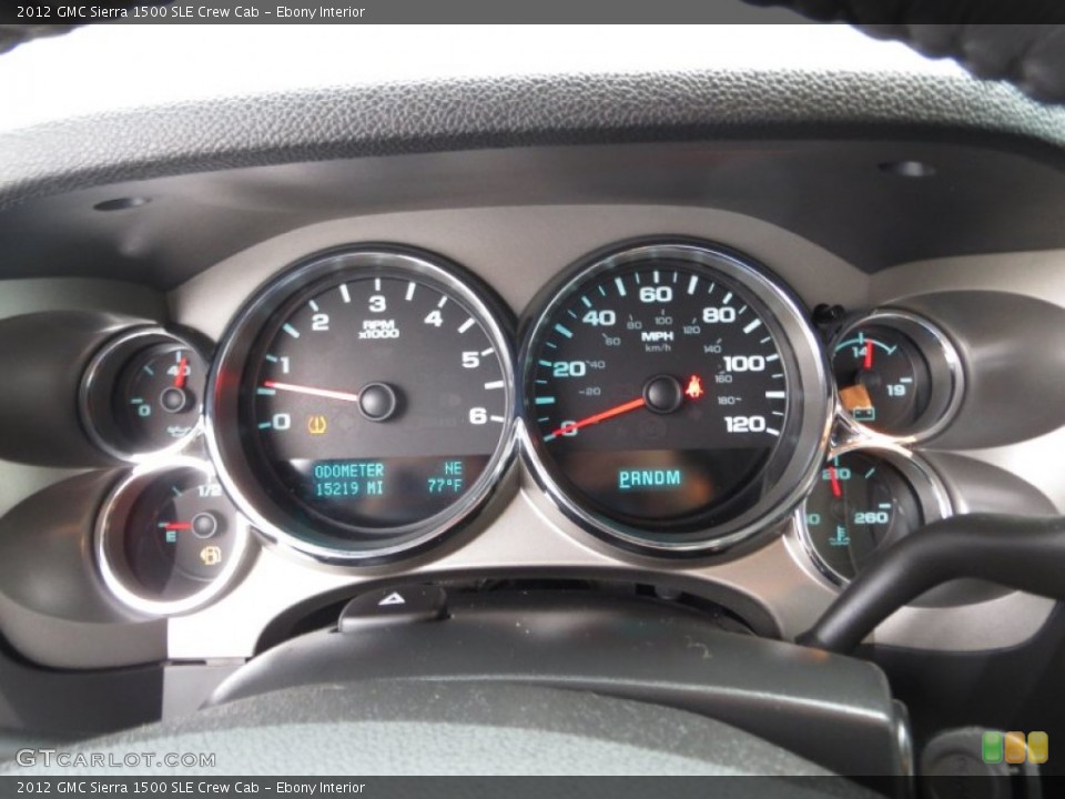 Ebony Interior Gauges for the 2012 GMC Sierra 1500 SLE Crew Cab #74265154
