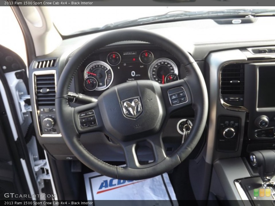 Black Interior Steering Wheel for the 2013 Ram 1500 Sport Crew Cab 4x4 #74268083