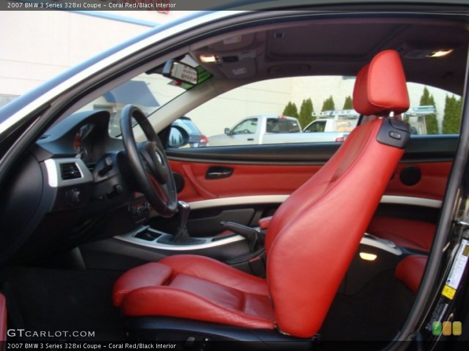 Coral Red/Black Interior Front Seat for the 2007 BMW 3 Series 328xi Coupe #74269618