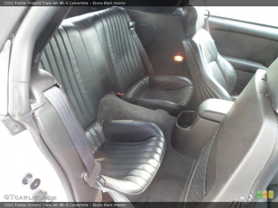 Ebony Black Interior Rear Seat for the 2002 Pontiac Firebird Trans Am WS-6 Convertible #74271919