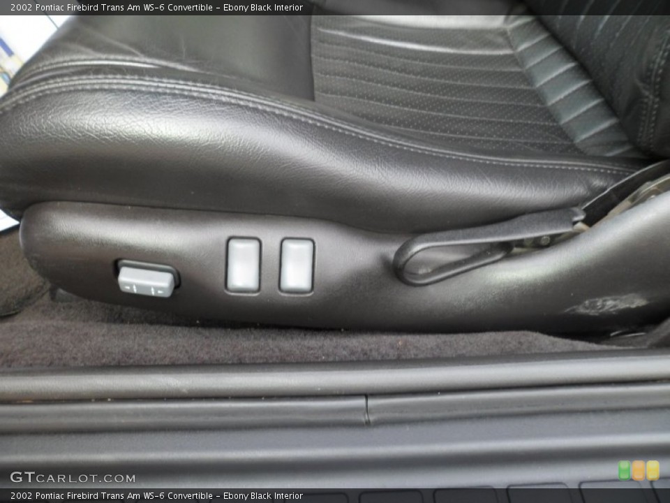 Ebony Black Interior Front Seat for the 2002 Pontiac Firebird Trans Am WS-6 Convertible #74272048