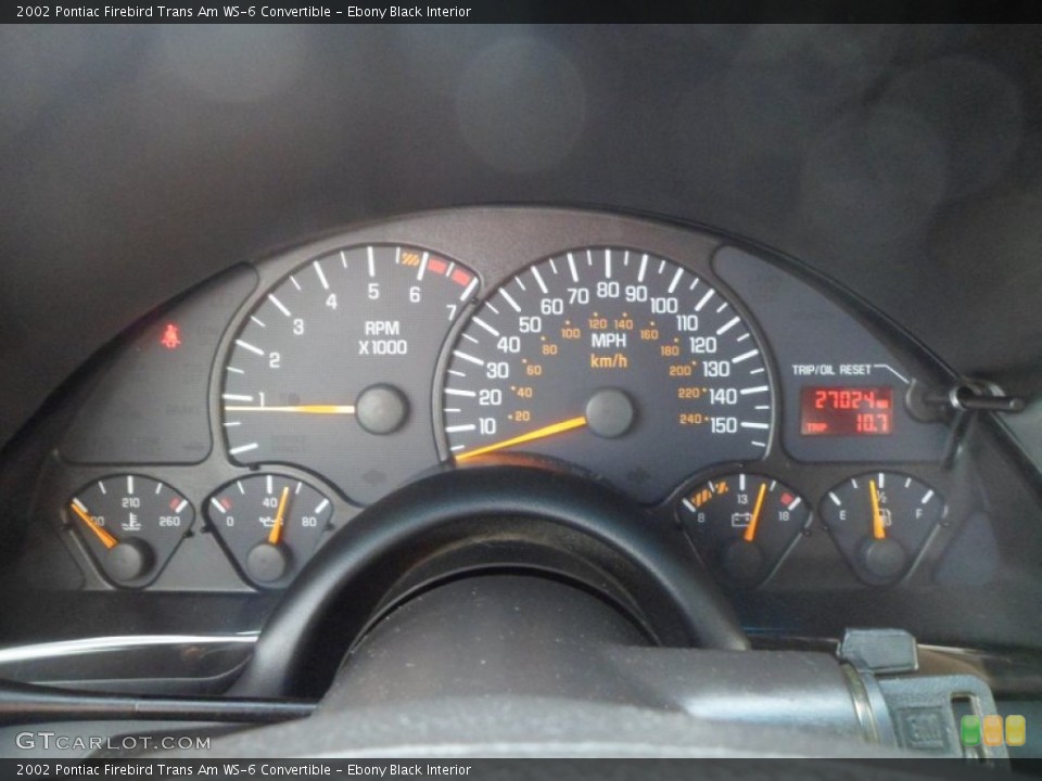 Ebony Black Interior Gauges for the 2002 Pontiac Firebird Trans Am WS-6 Convertible #74272132