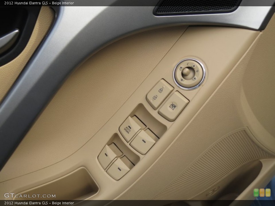 Beige Interior Controls for the 2012 Hyundai Elantra GLS #74275402