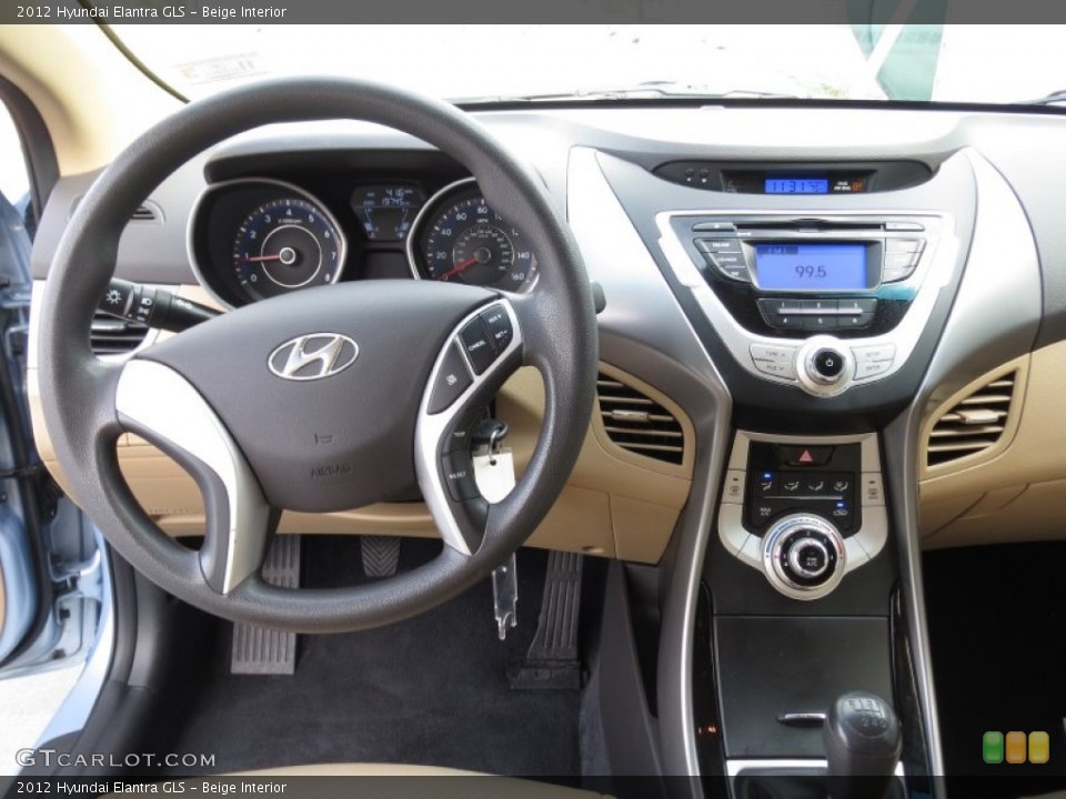 Beige Interior Dashboard for the 2012 Hyundai Elantra GLS #74275471
