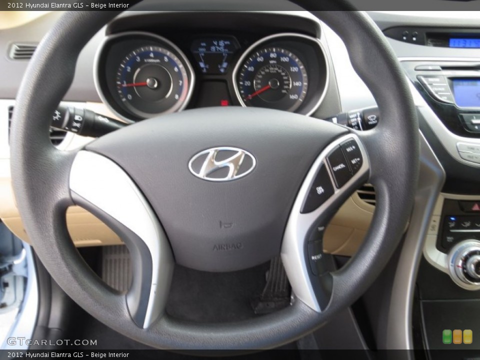 Beige Interior Steering Wheel for the 2012 Hyundai Elantra GLS #74275564