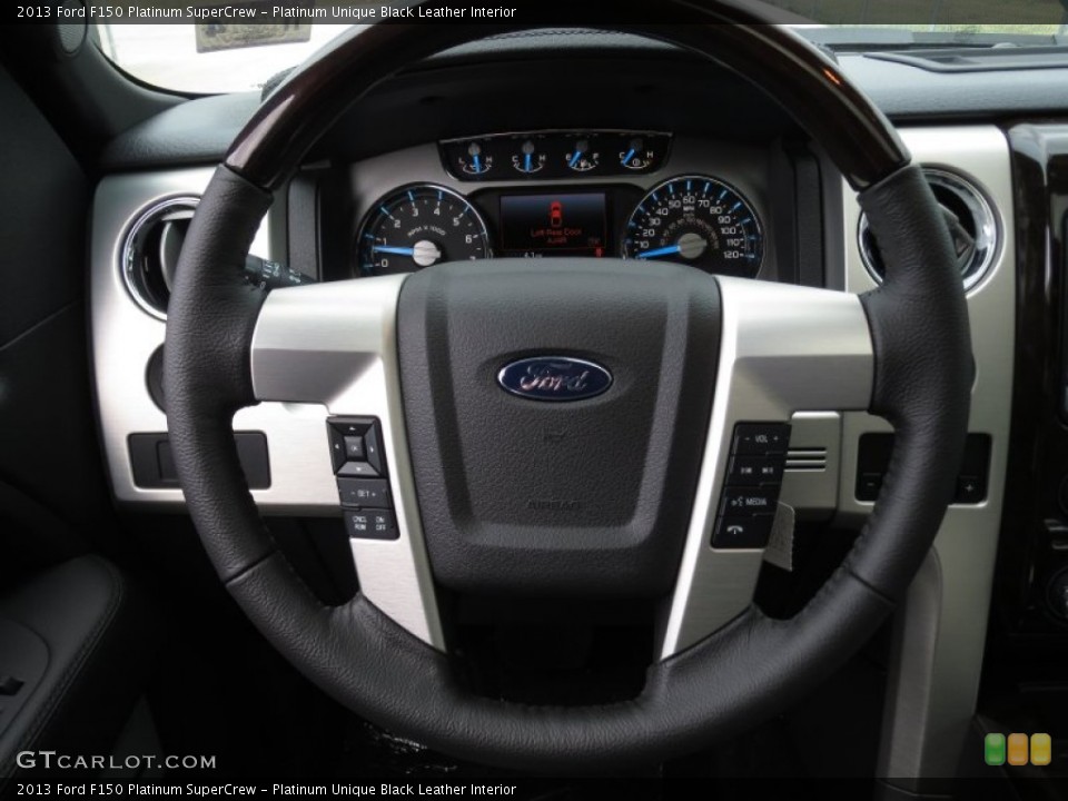 Platinum Unique Black Leather Interior Steering Wheel for the 2013 Ford F150 Platinum SuperCrew #74282923