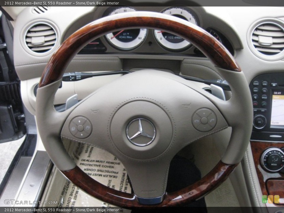 Stone/Dark Beige Interior Steering Wheel for the 2012 Mercedes-Benz SL 550 Roadster #74283392
