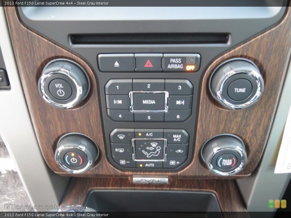 Steel Gray Interior Controls for the 2013 Ford F150 Lariat SuperCrew 4x4 #74283613