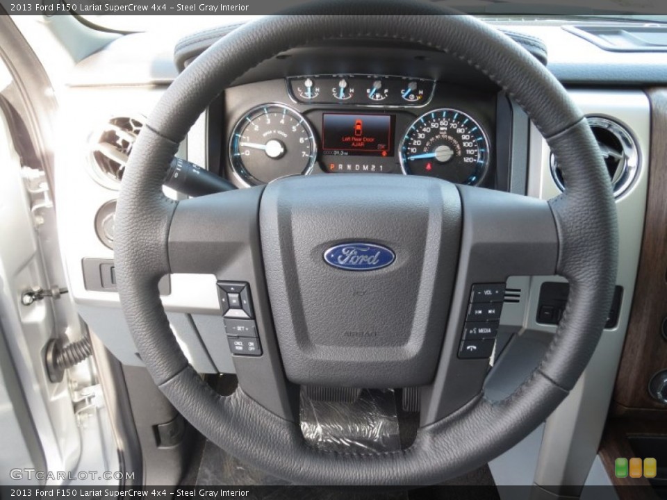 Steel Gray Interior Steering Wheel for the 2013 Ford F150 Lariat SuperCrew 4x4 #74283659