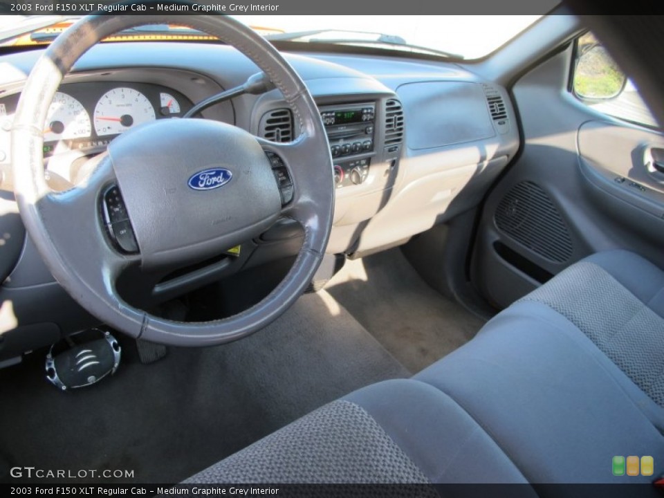 Medium Graphite Grey Interior Dashboard for the 2003 Ford F150 XLT Regular Cab #74285608