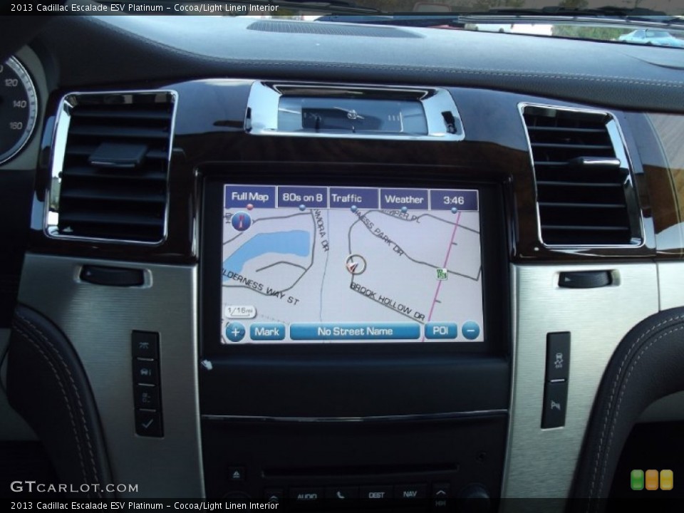 Cocoa/Light Linen Interior Navigation for the 2013 Cadillac Escalade ESV Platinum #74288703