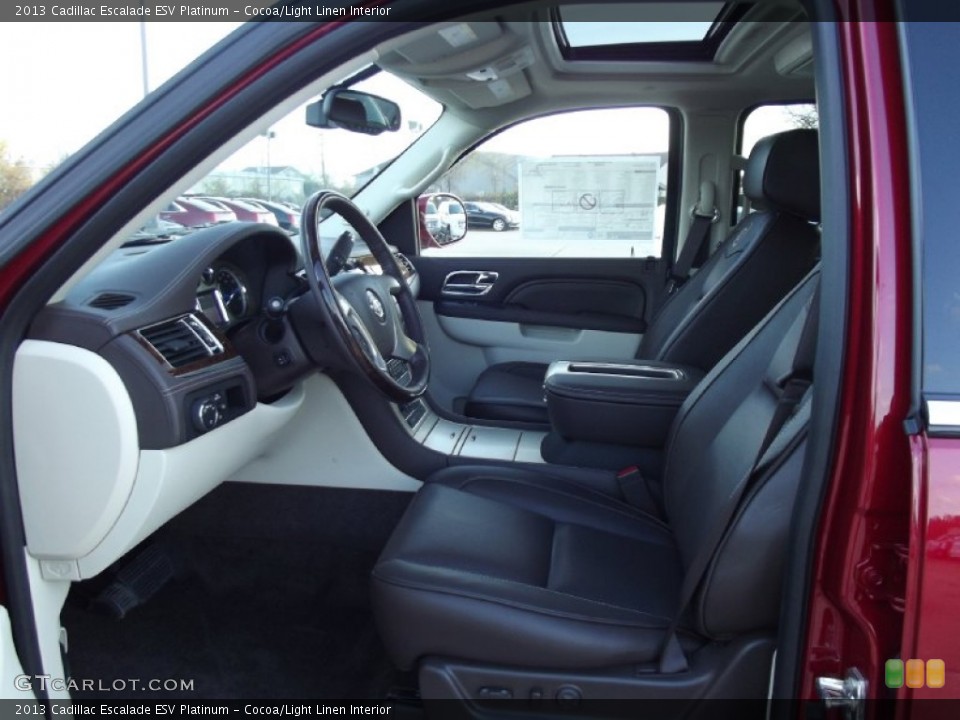 Cocoa/Light Linen Interior Front Seat for the 2013 Cadillac Escalade ESV Platinum #74288746