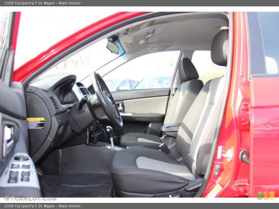 Black Interior Front Seat for the 2008 Kia Spectra 5 SX Wagon #74289812