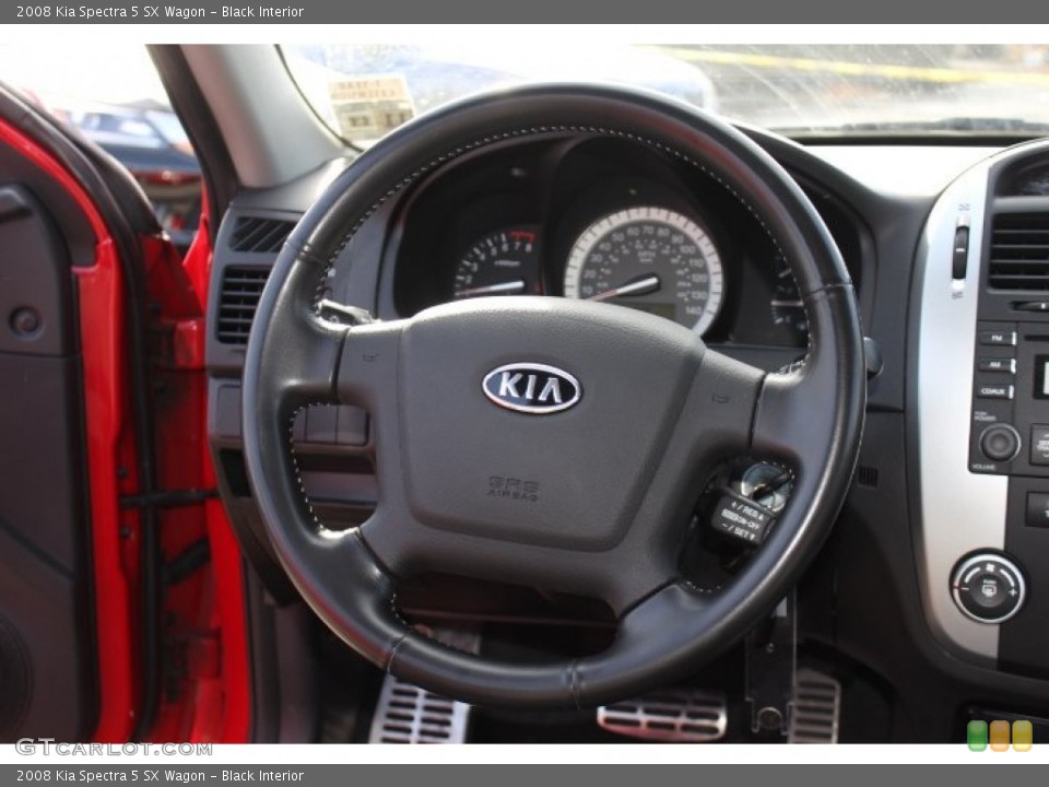 Black Interior Steering Wheel for the 2008 Kia Spectra 5 SX Wagon #74289883