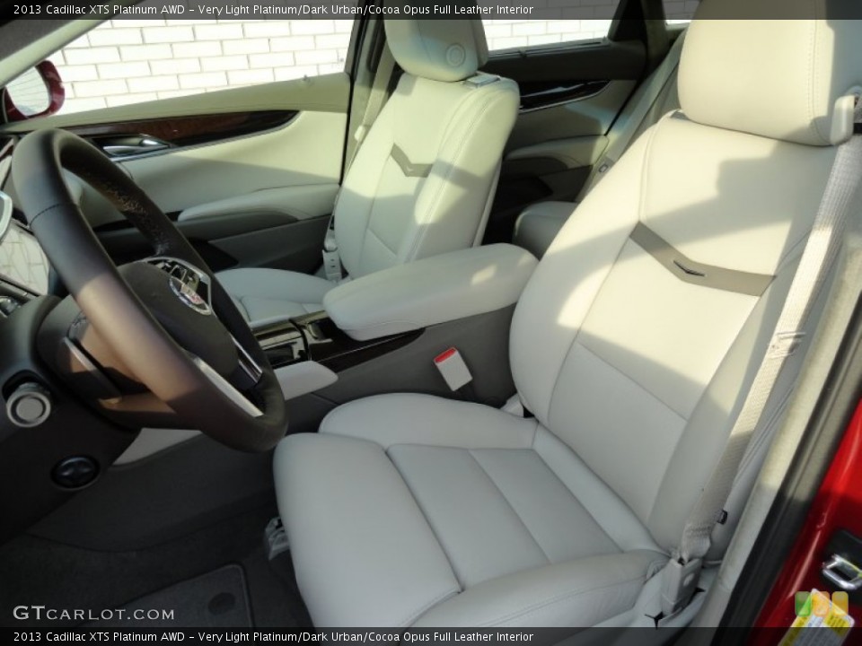 Very Light Platinum/Dark Urban/Cocoa Opus Full Leather Interior Front Seat for the 2013 Cadillac XTS Platinum AWD #74293271