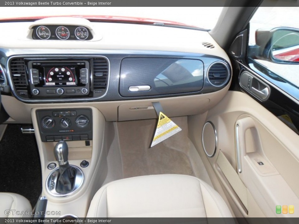 Beige Interior Dashboard for the 2013 Volkswagen Beetle Turbo Convertible #74298322