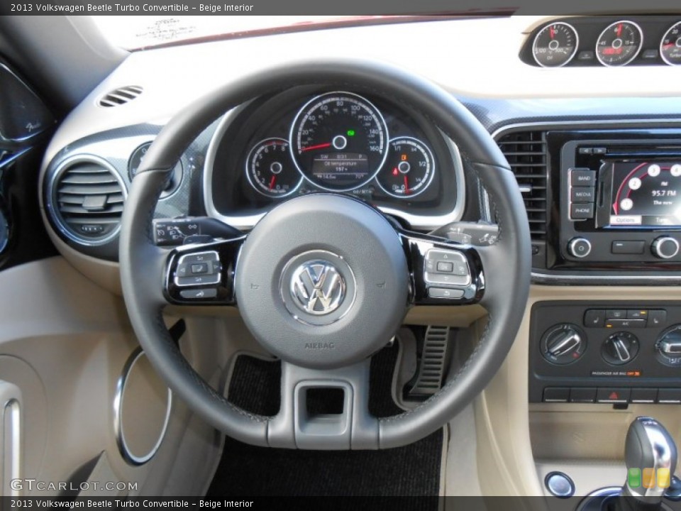 Beige Interior Steering Wheel for the 2013 Volkswagen Beetle Turbo Convertible #74298343
